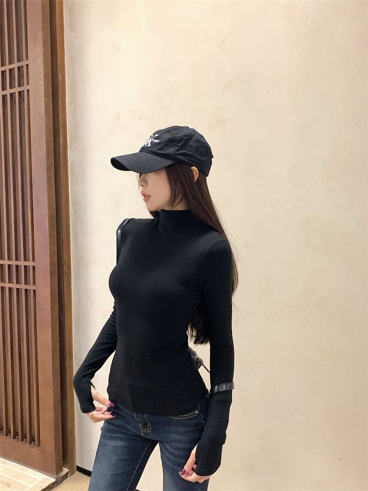 High collar bottoming shirt T-shirt for women