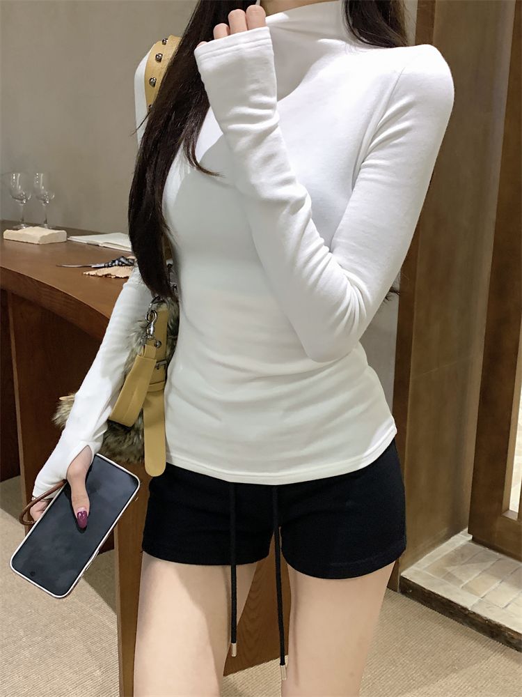 High collar bottoming shirt T-shirt for women