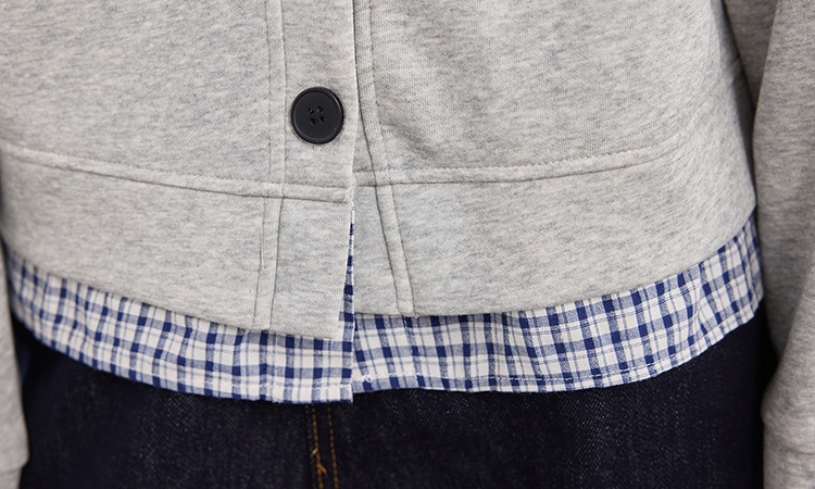 Round neck spring shirts plaid loose coat for women