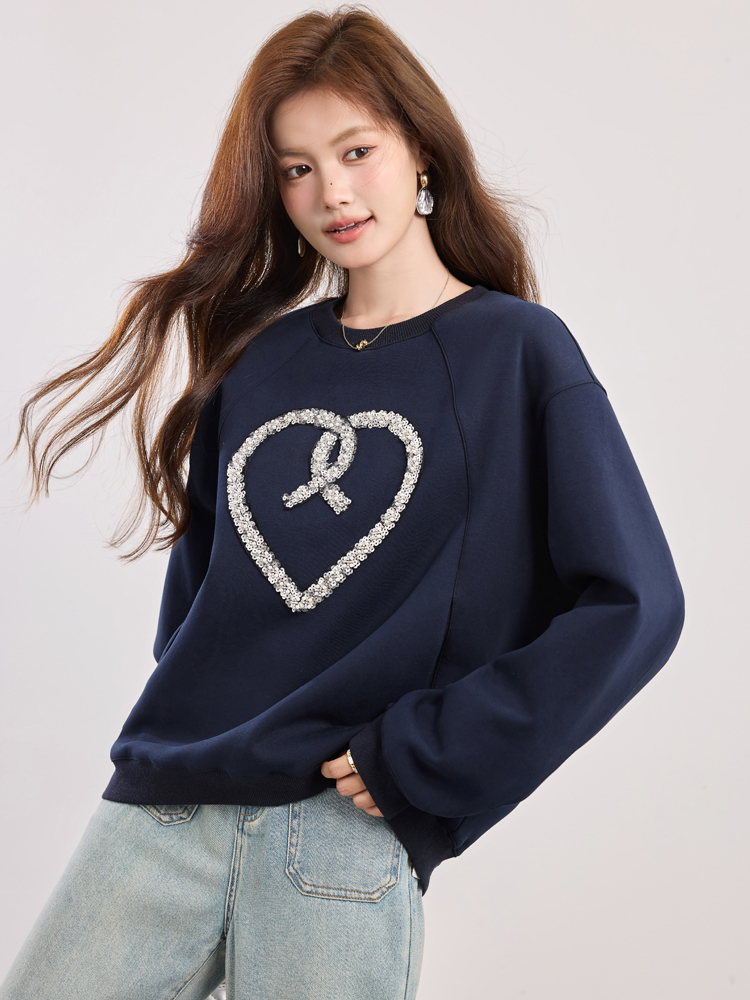 Round neck loose fashion hoodie not heart spring hat