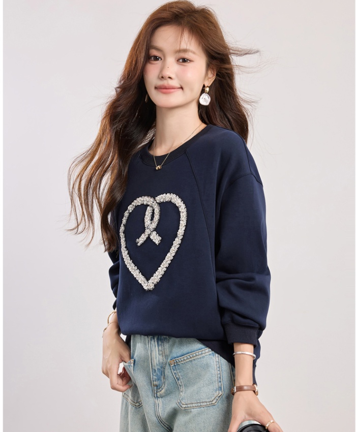 Round neck loose fashion hoodie not heart spring hat