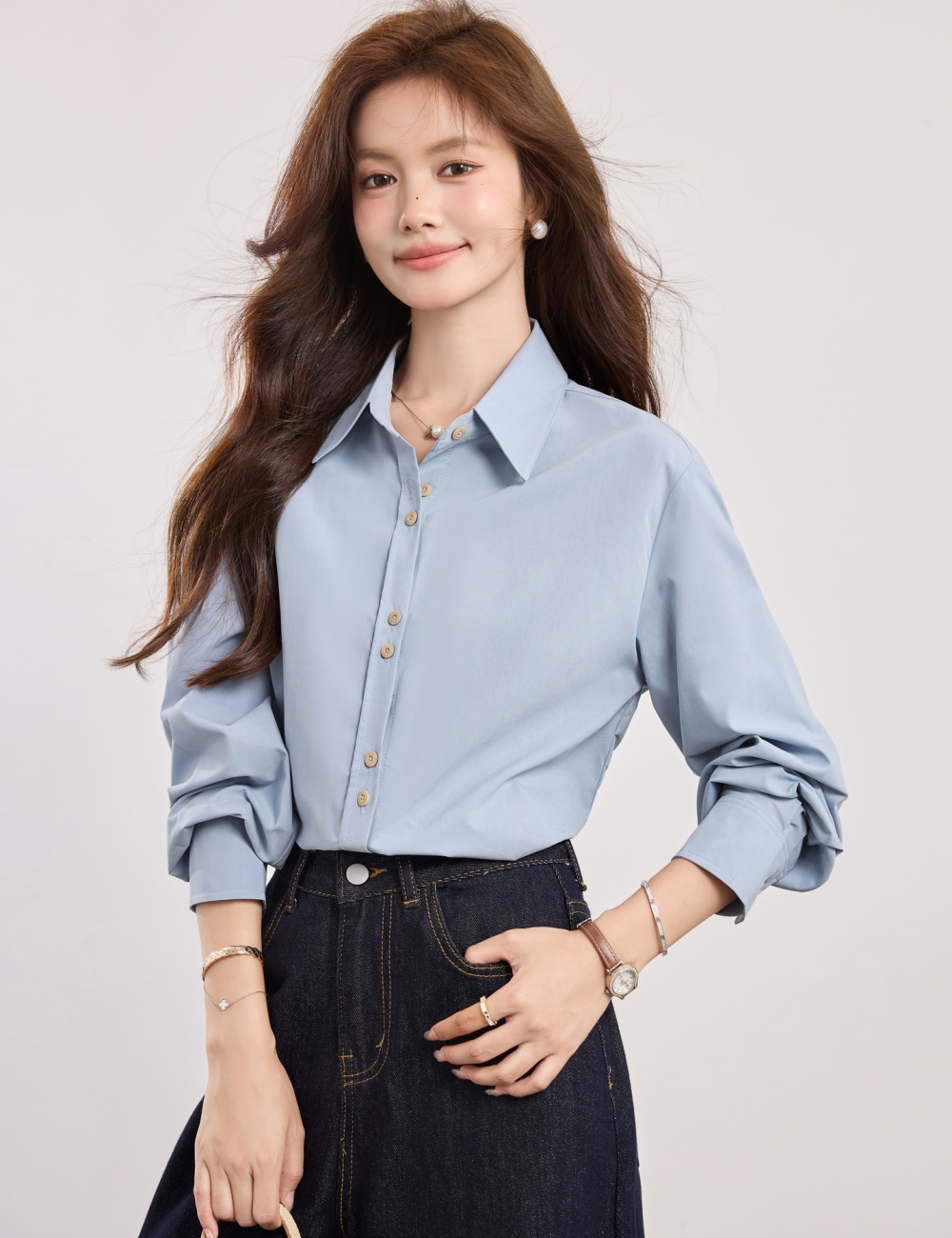 France style temperament tops commuting shirt for women