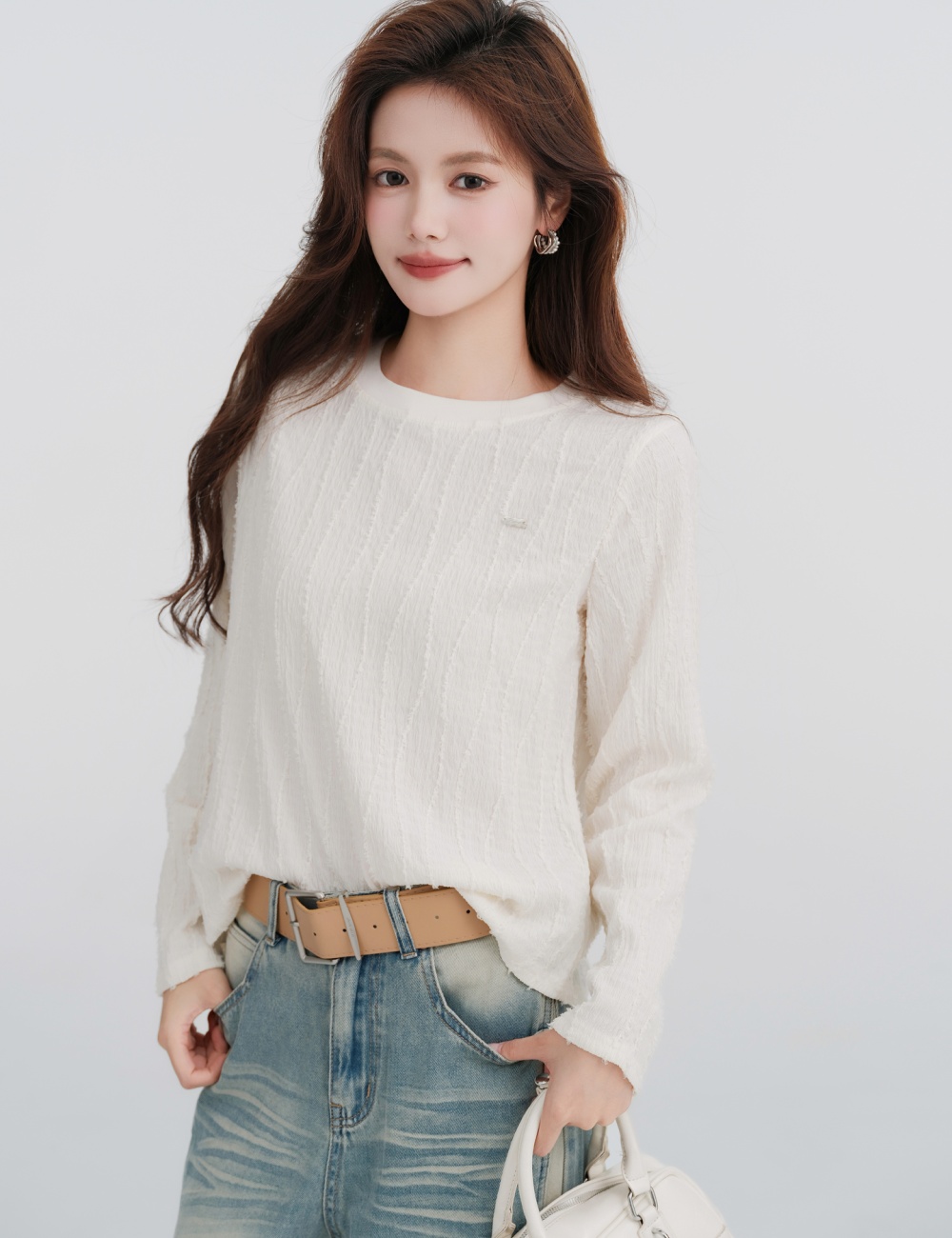 Casual loose tops round neck T-shirt for women