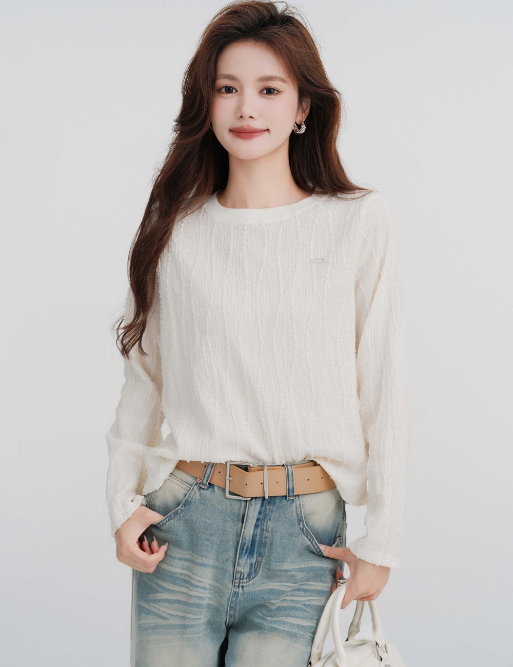 Casual loose tops round neck T-shirt for women