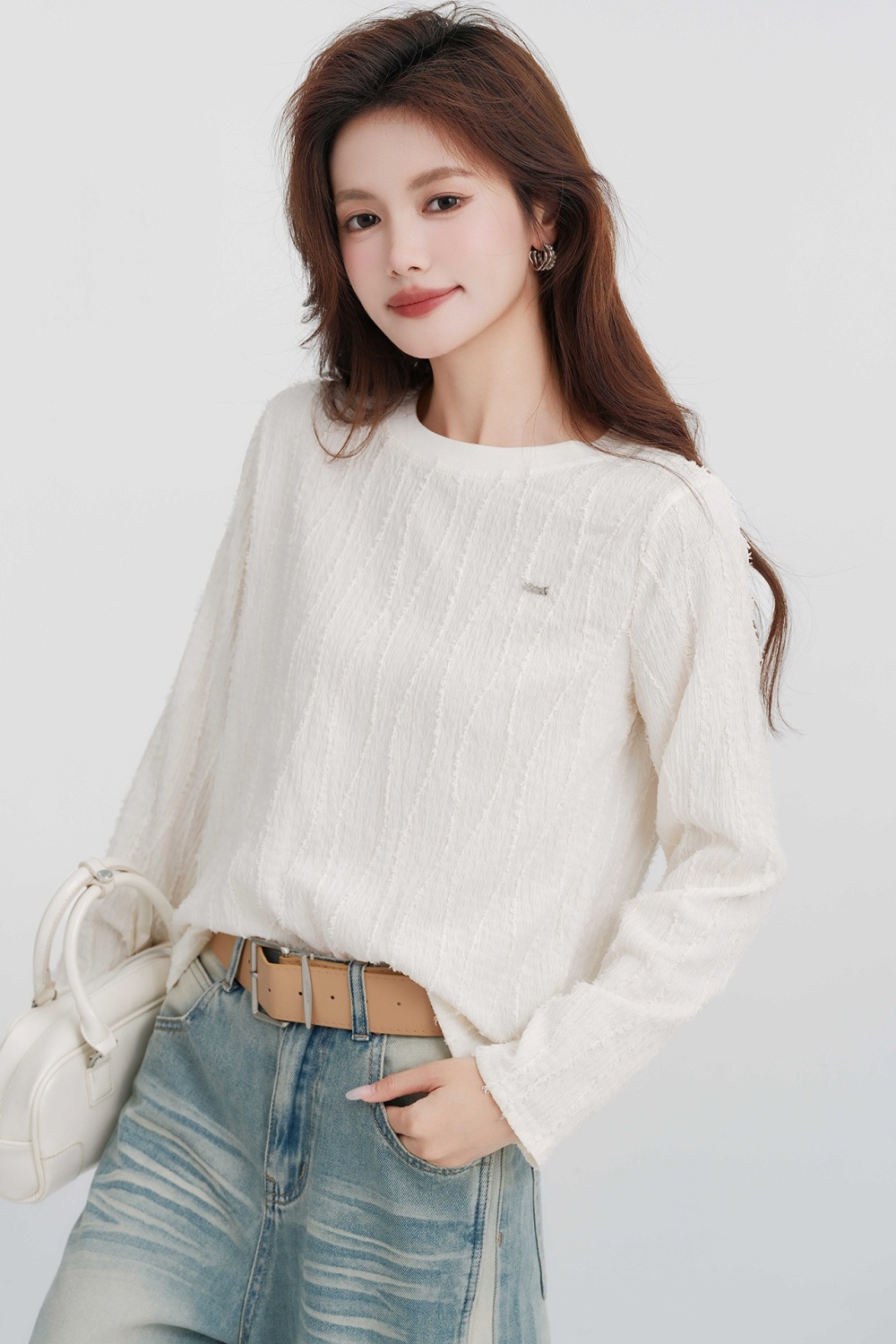 Casual loose tops round neck T-shirt for women