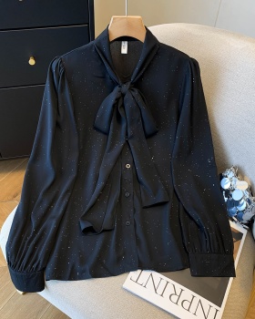 Bow streamer collar chiffon shirt France style shirt