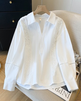 Commuting France style tops V-neck Casual shirt