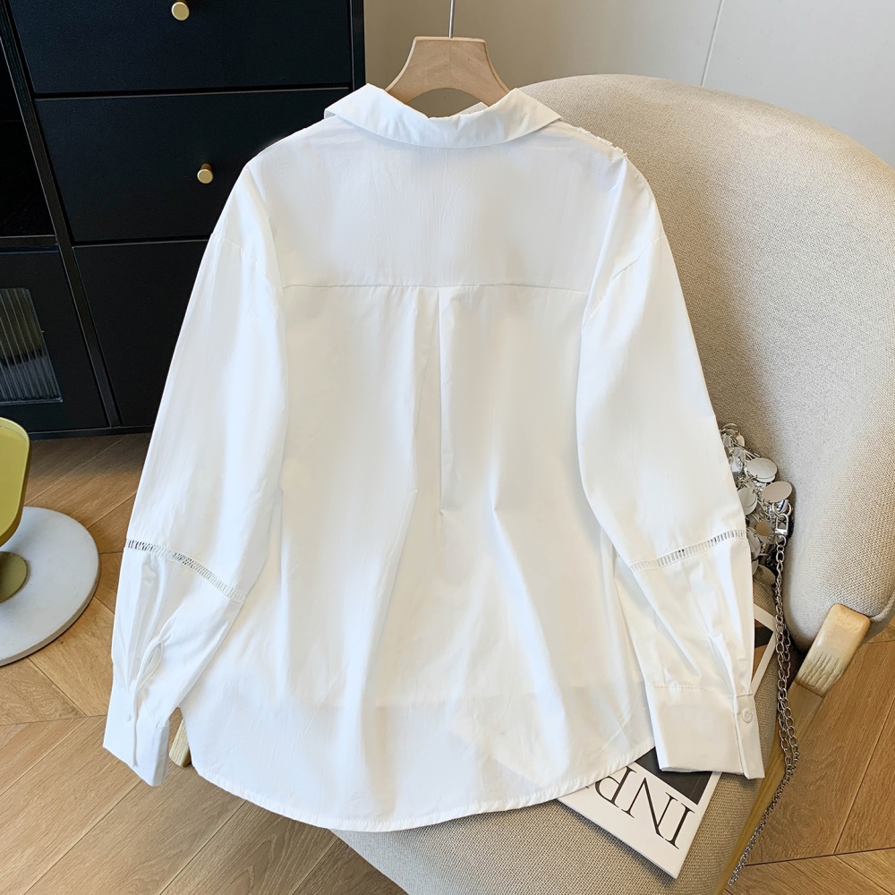 Commuting France style tops V-neck Casual shirt