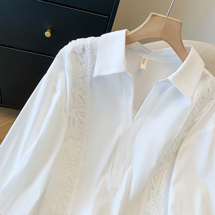 Commuting France style tops V-neck Casual shirt