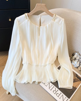 Niche spring Western style tops slim long sleeve shirt