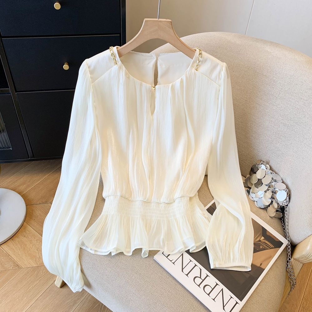 Niche spring Western style tops slim long sleeve shirt