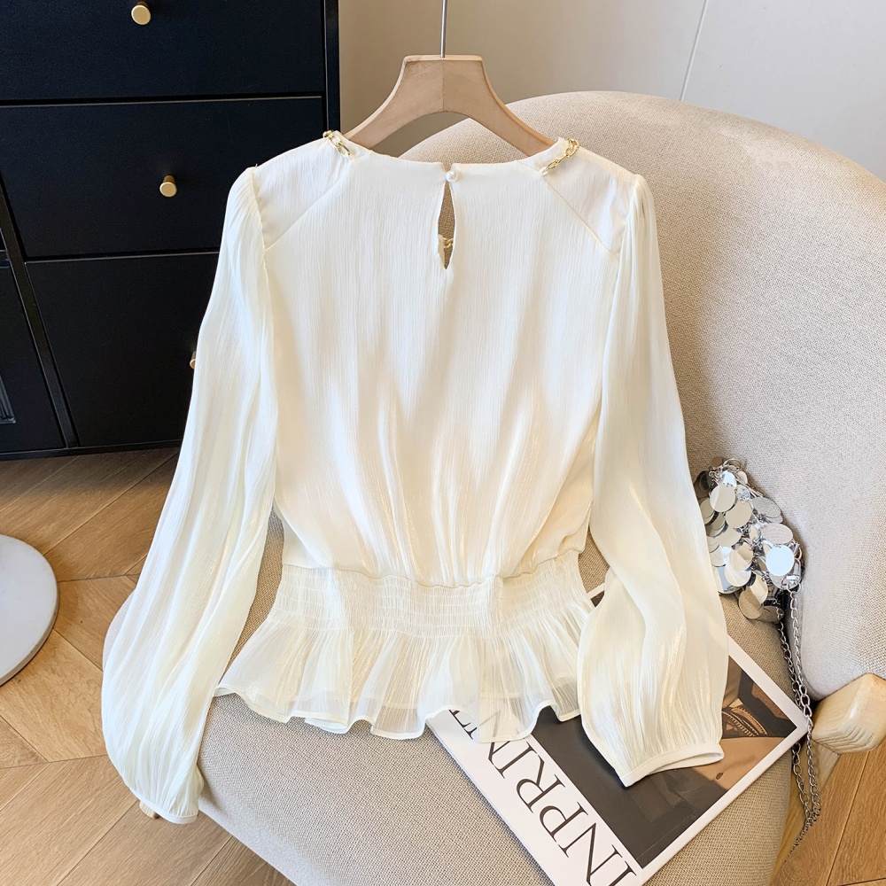 Niche spring Western style tops slim long sleeve shirt