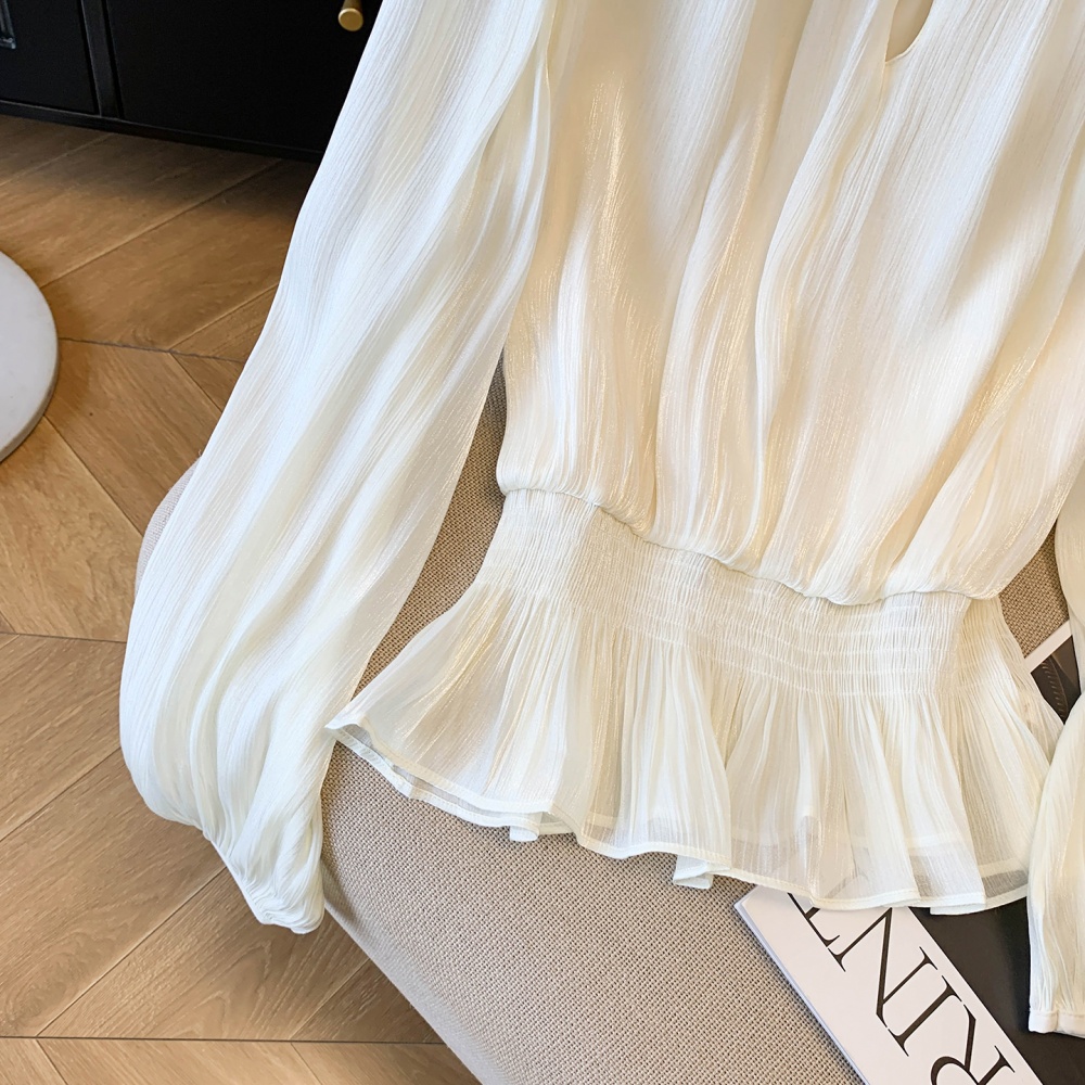 Niche spring Western style tops slim long sleeve shirt