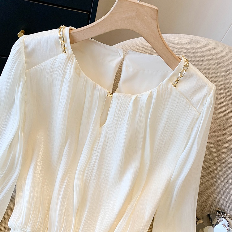 Niche spring Western style tops slim long sleeve shirt