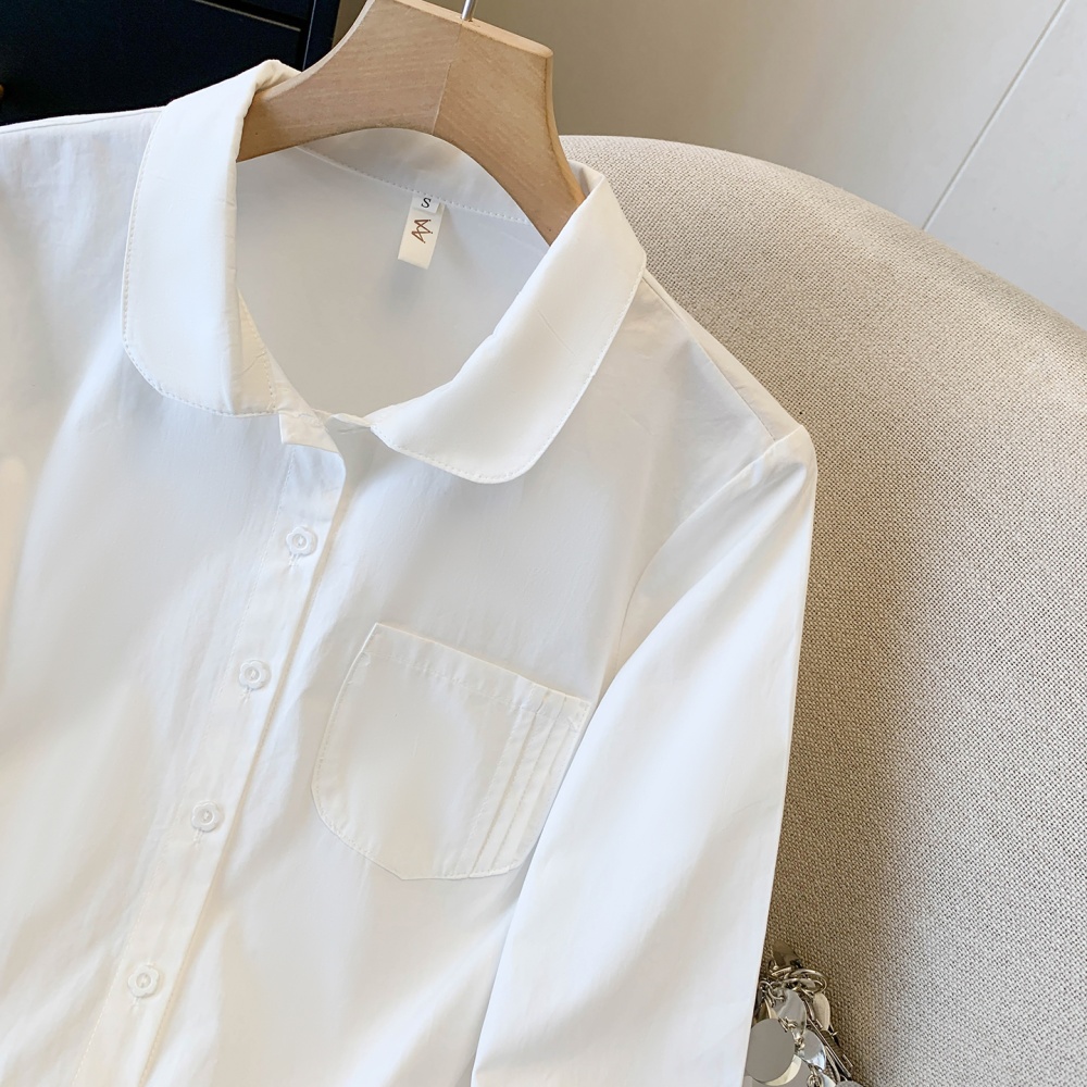 Lotus leaf edges loose tops Korean style shirt for women