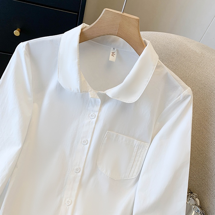 Lotus leaf edges loose tops Korean style shirt for women