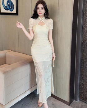 Short sleeve formal dress long dress
