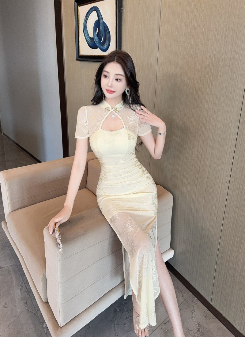 Short sleeve formal dress long dress