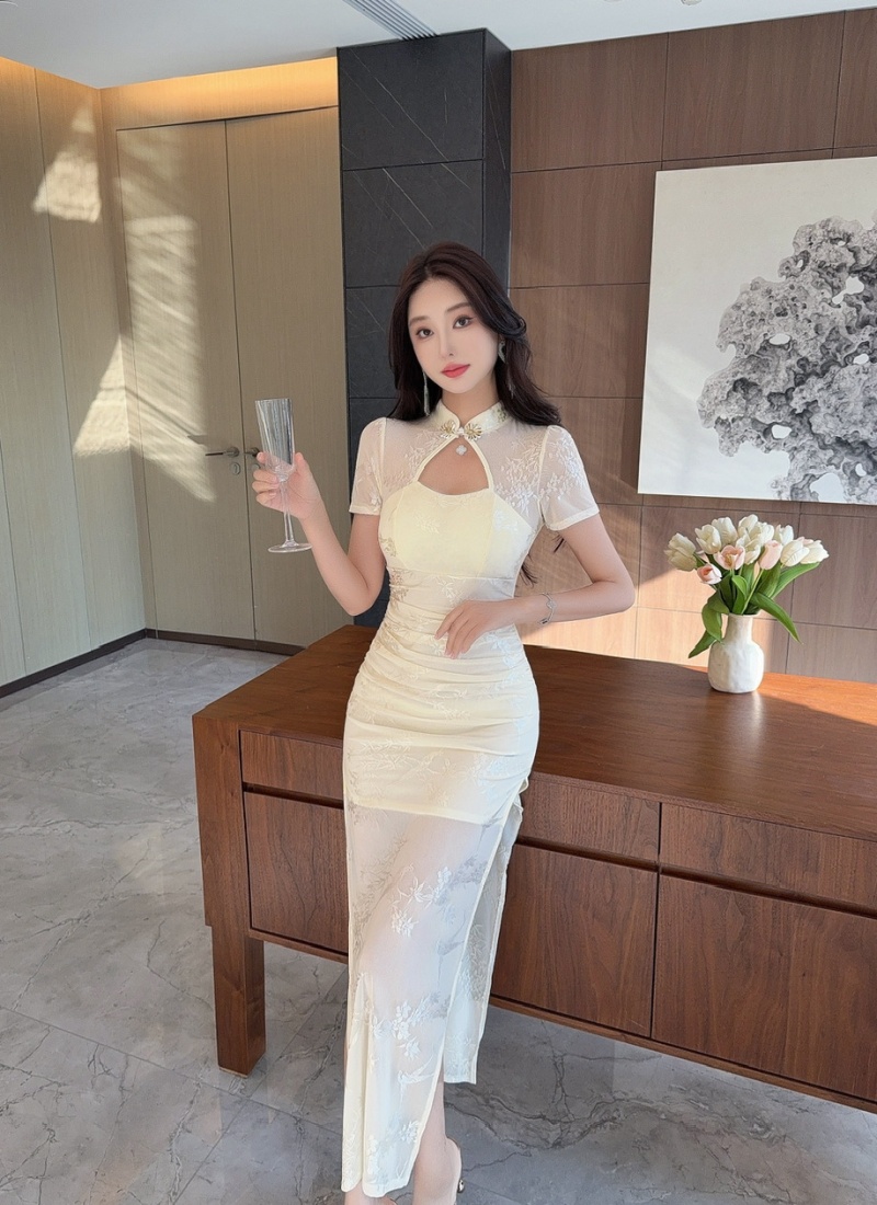 Short sleeve formal dress long dress