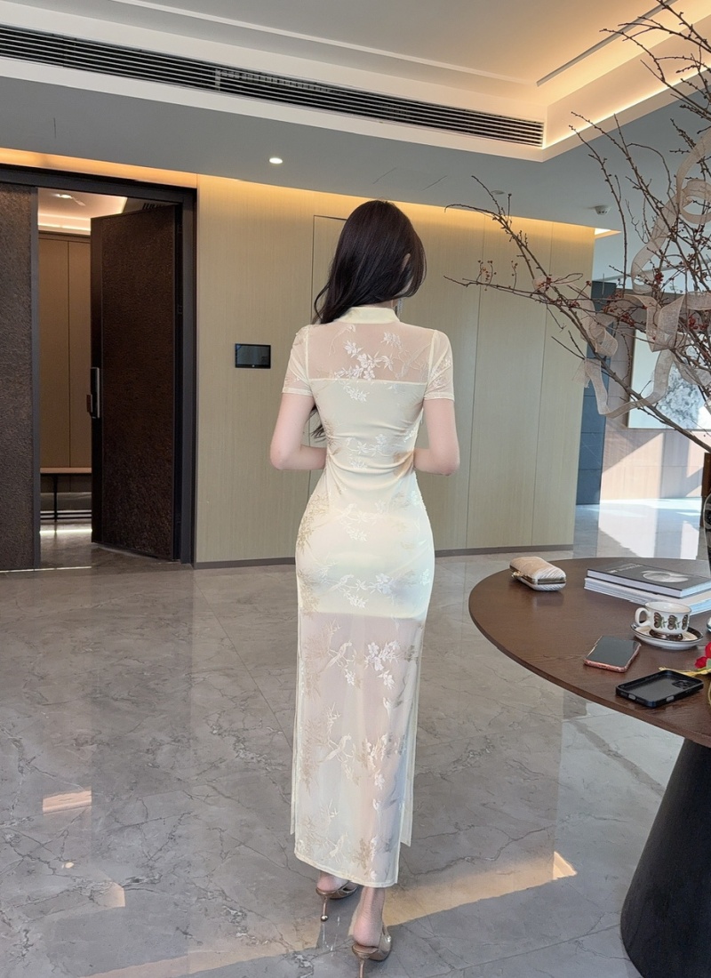 Short sleeve formal dress long dress