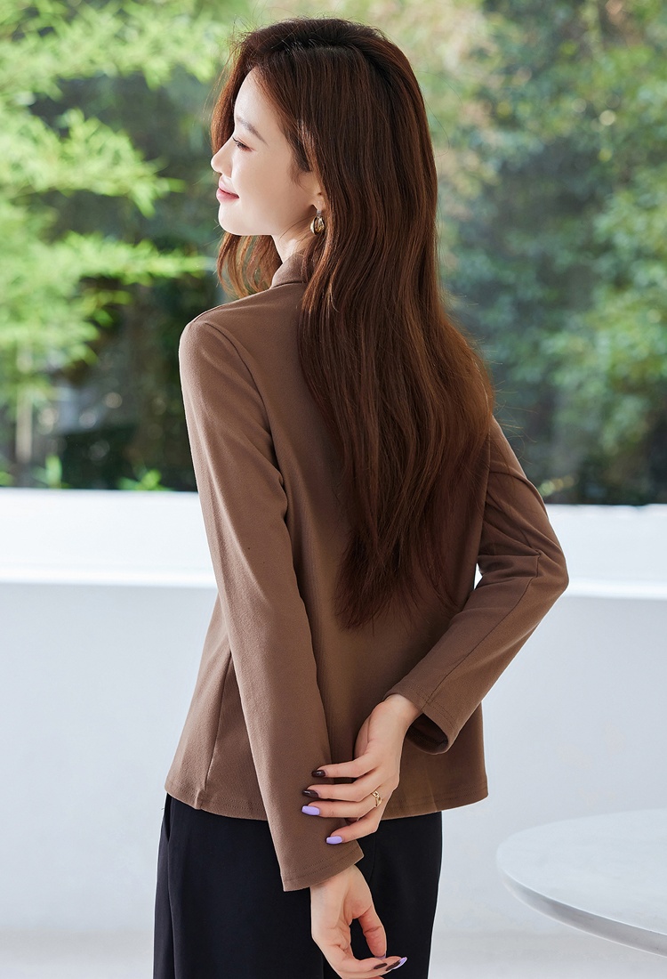 All-match autumn bottoming shirt slim lapel tops