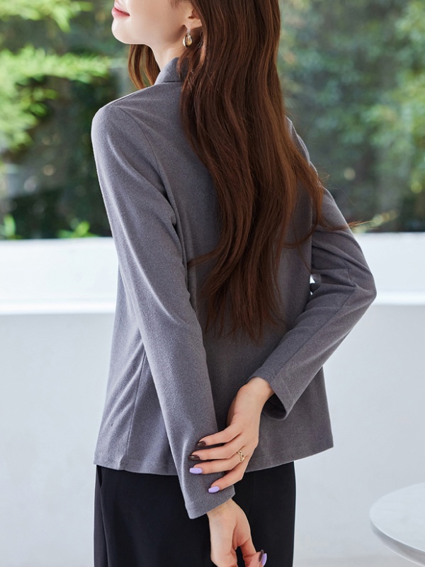 All-match autumn bottoming shirt slim lapel tops