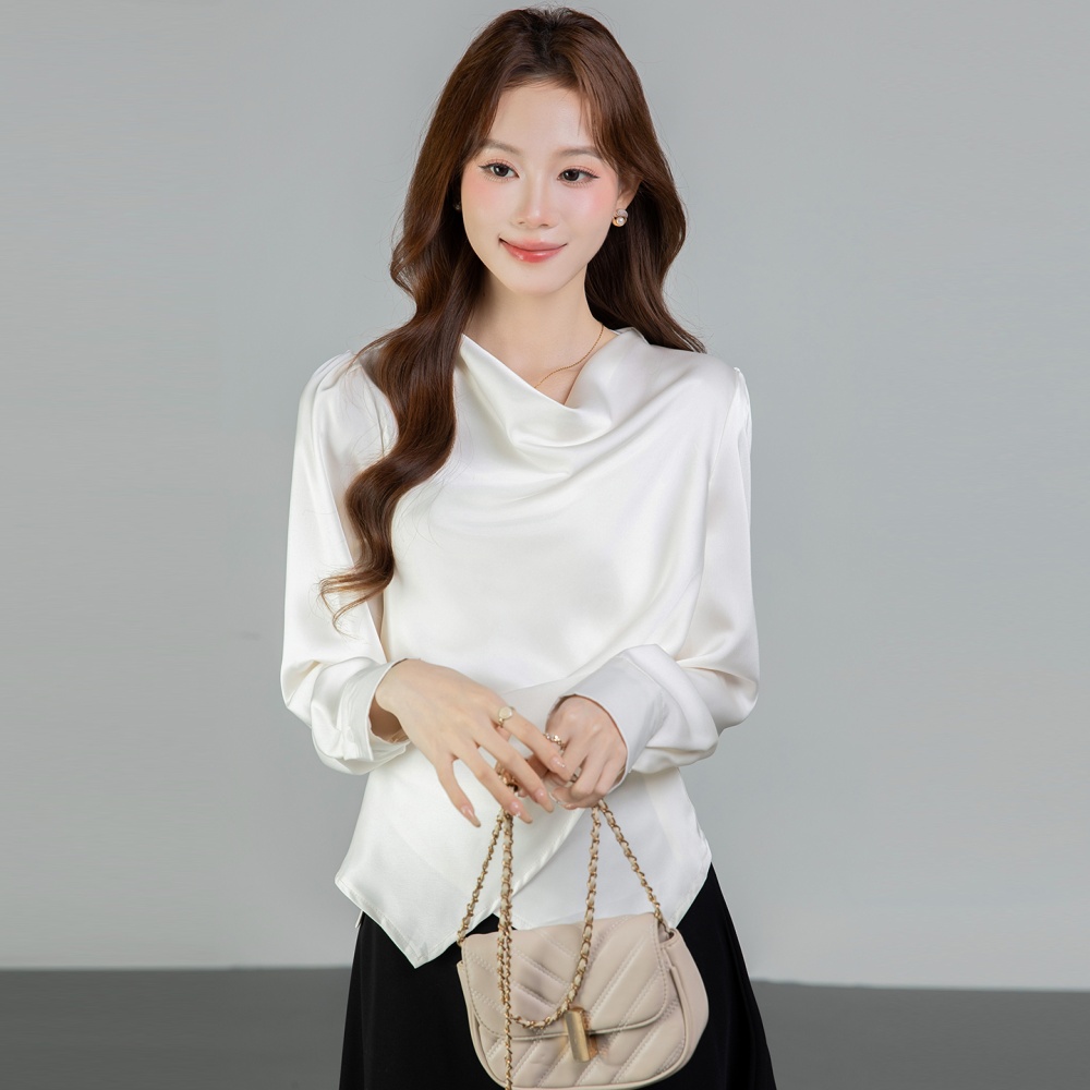 Spring all-match shirt round neck tops for women