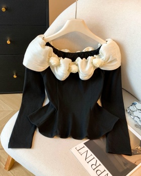 Lotus leaf edges T-shirt stereoscopic tops for women