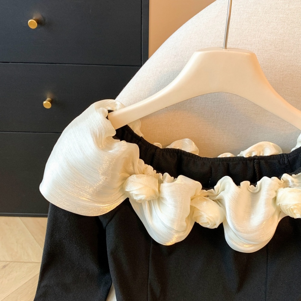 Lotus leaf edges T-shirt stereoscopic tops for women