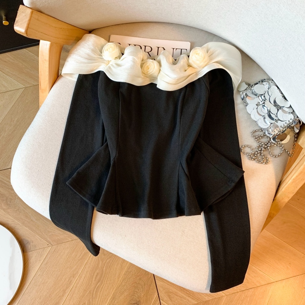 Lotus leaf edges T-shirt stereoscopic tops for women