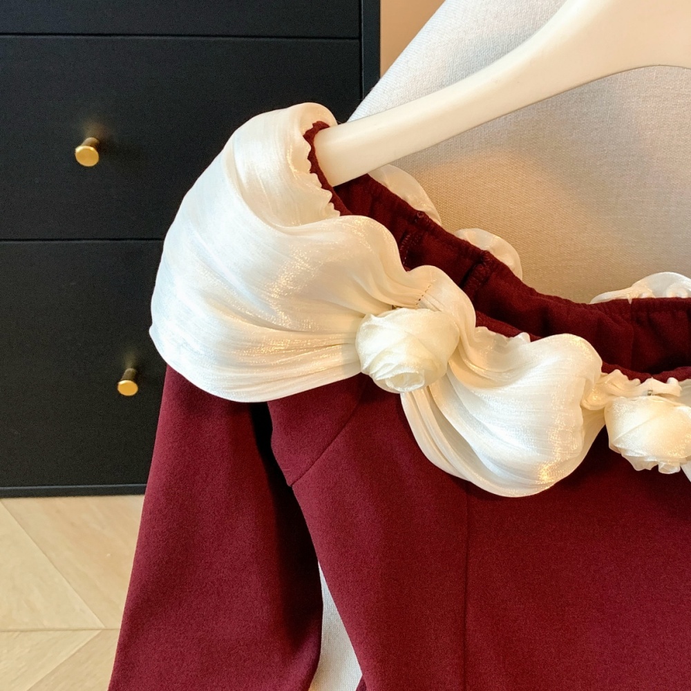 Lotus leaf edges T-shirt stereoscopic tops for women