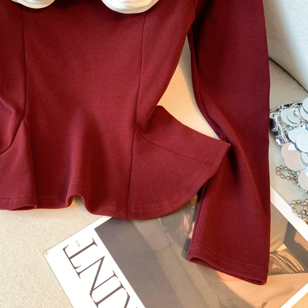 Lotus leaf edges T-shirt stereoscopic tops for women