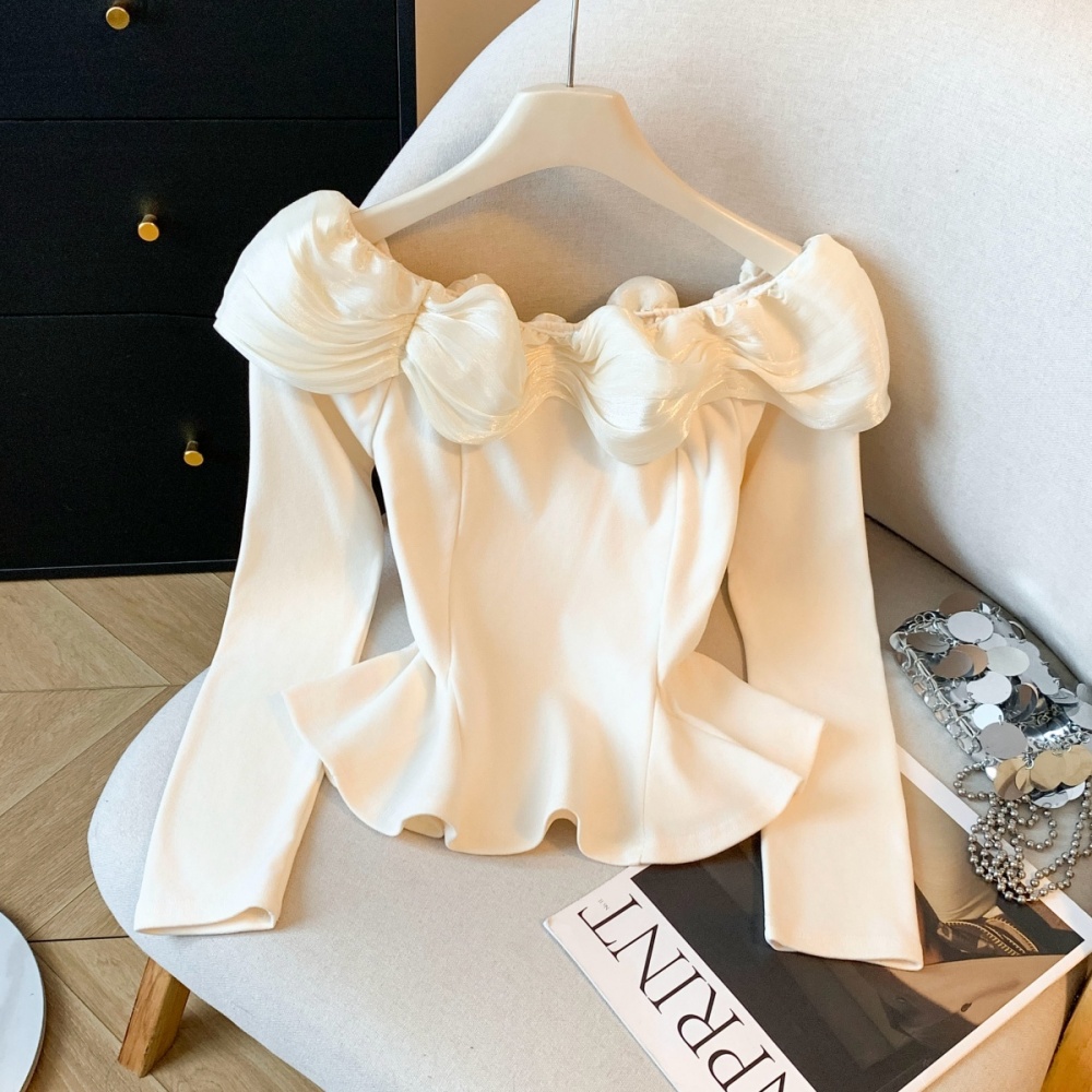 Lotus leaf edges T-shirt stereoscopic tops for women