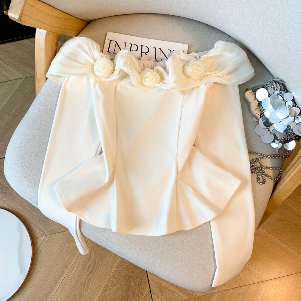 Lotus leaf edges T-shirt stereoscopic tops for women