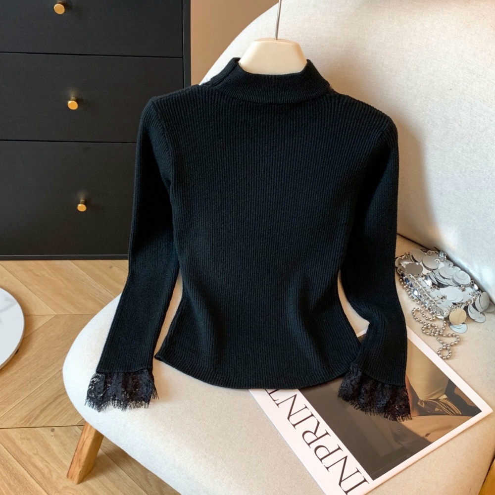 Autumn and winter enticement tops square collar sweater