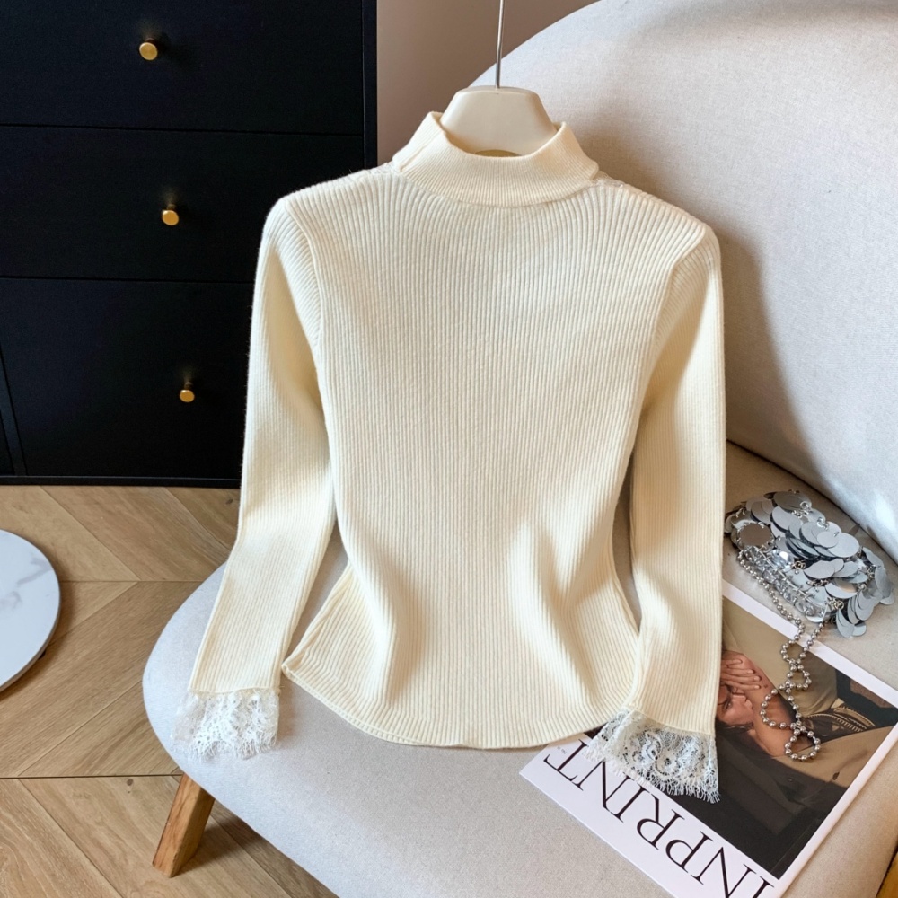 Autumn and winter enticement tops square collar sweater