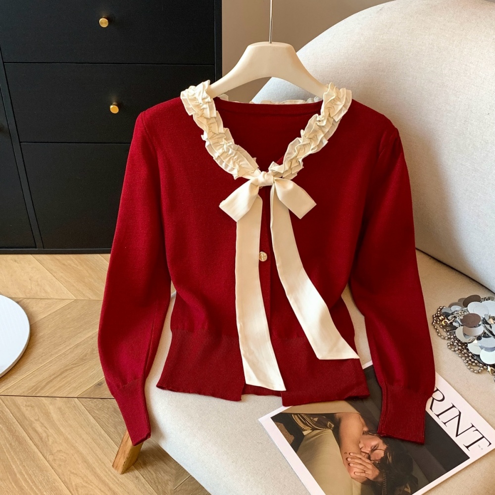Knitted splice cardigan butterfly coat for women