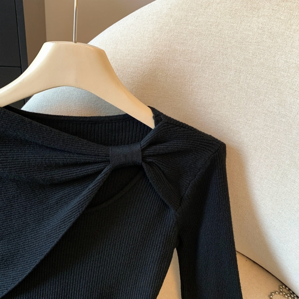 Hollow sweater slim bottoming shirt for women