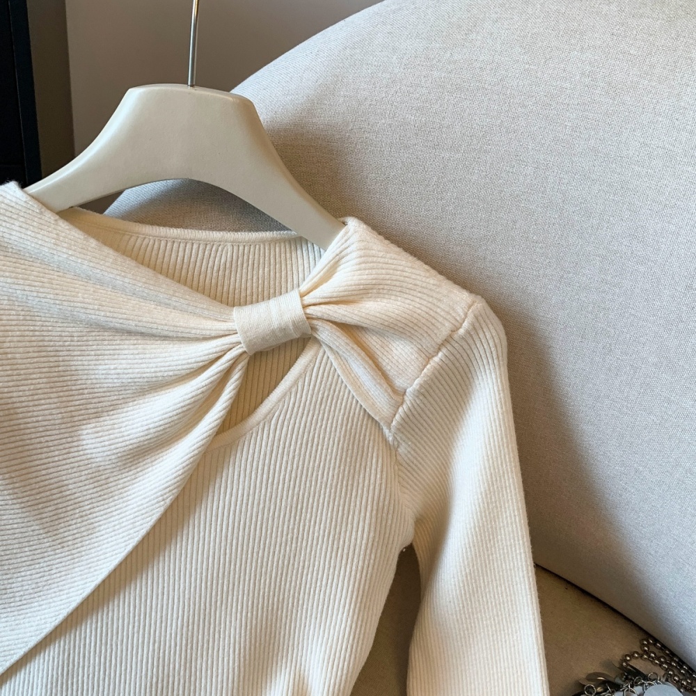 Hollow sweater slim bottoming shirt for women