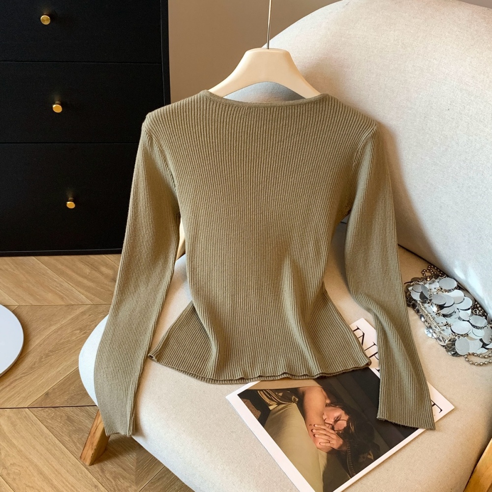 Hollow sweater slim bottoming shirt for women