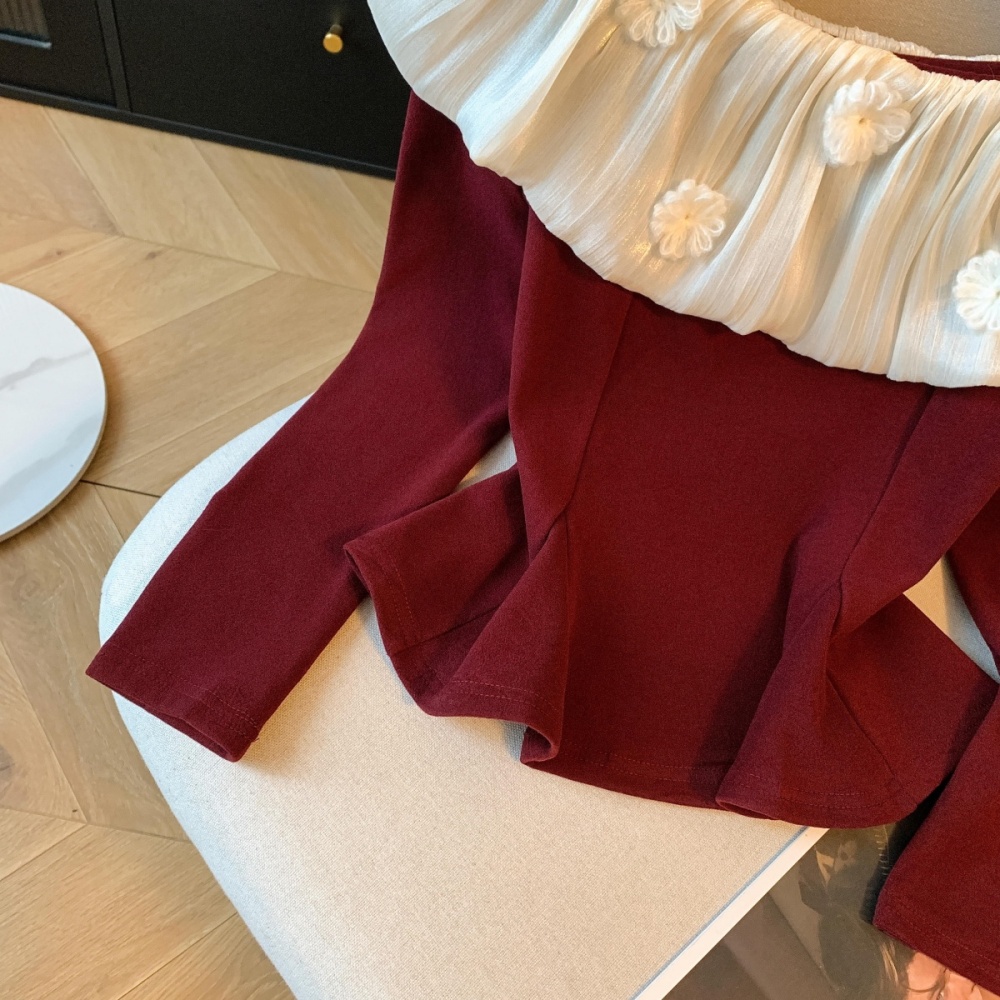 Enticement bottoming shirt long sleeve T-shirt for women