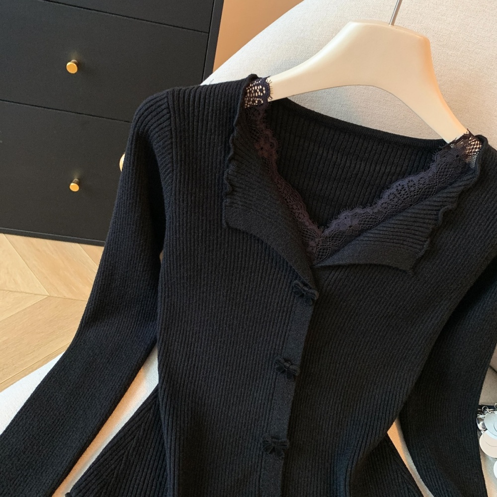 Splice autumn and winter tops lace sweater for women