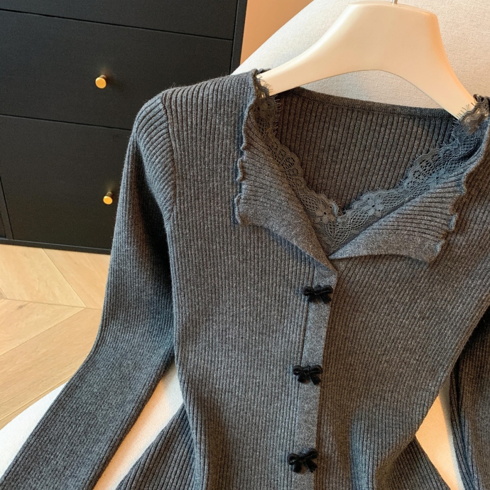 Splice autumn and winter tops lace sweater for women