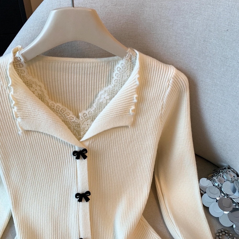 Splice autumn and winter tops lace sweater for women