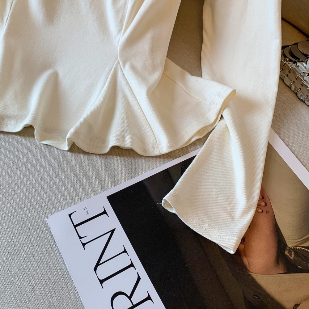 Lotus leaf edges T-shirt enticement tops