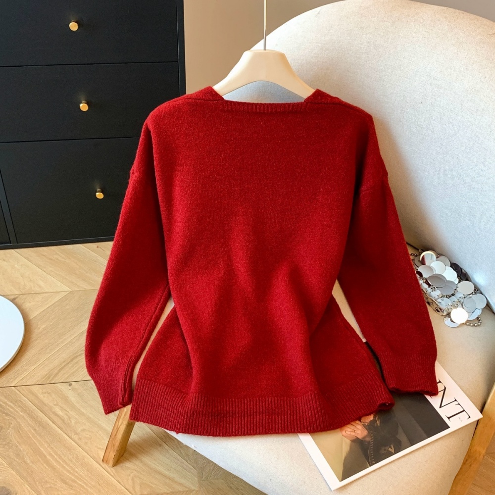 Long sleeve knitted coat twist white vest a set for women