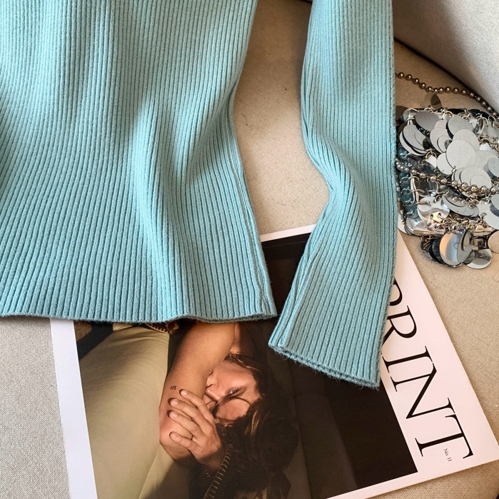 Light luxury splice sweater temperament tops for women