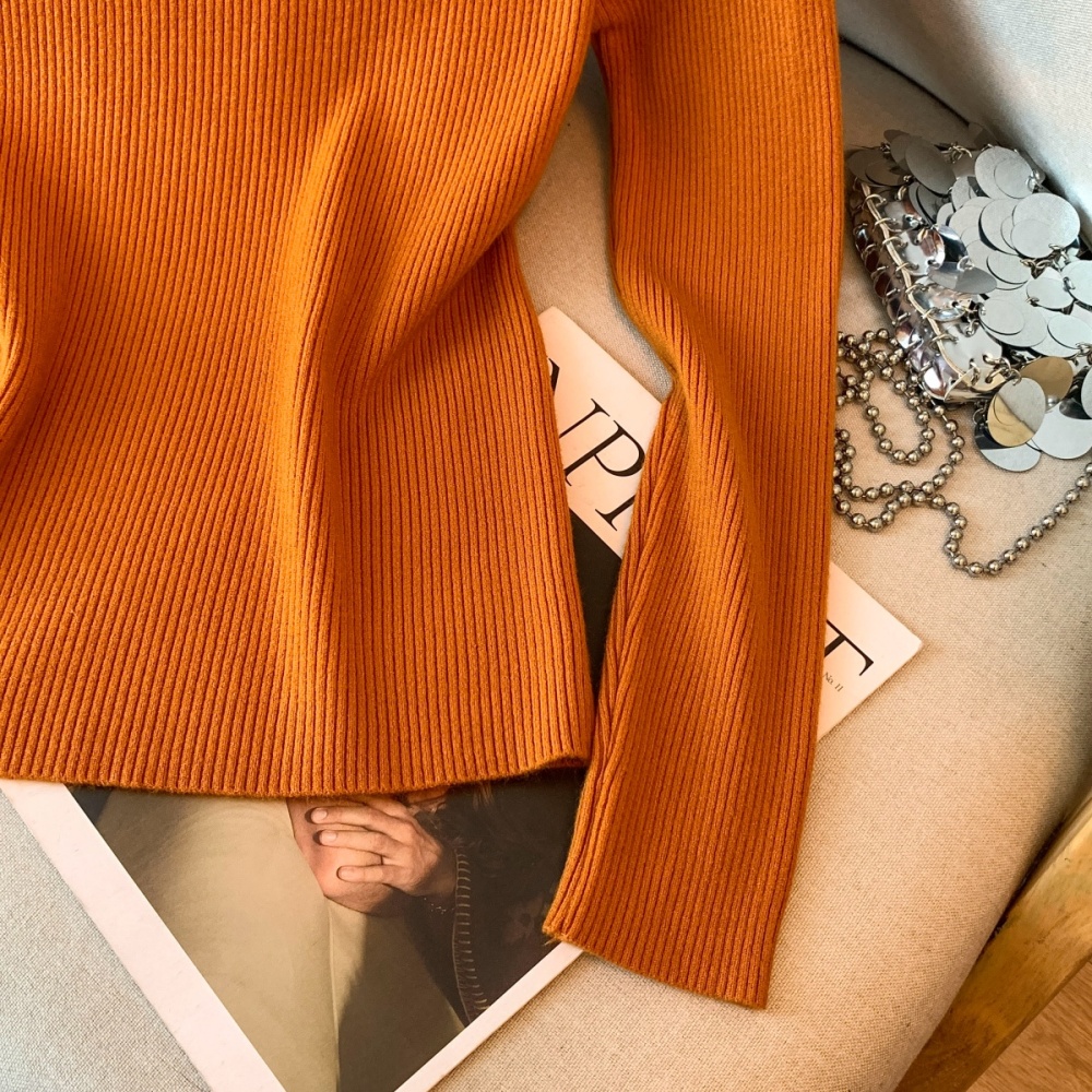 Loose horizontal collar show young tender winter pure sweater