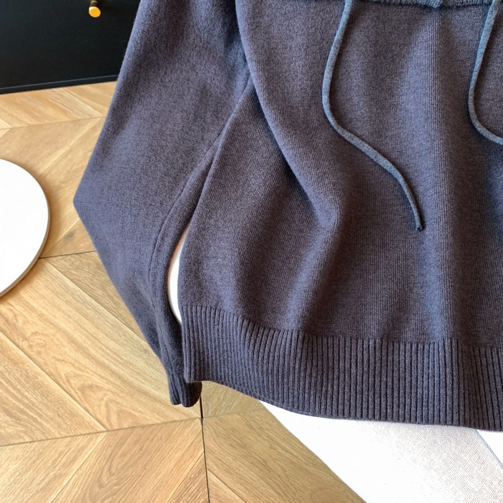 Winter round neck simple sweater Casual long sleeve wool cap