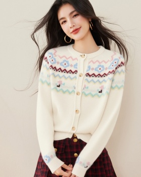 Spring inside the ride knitted cardigan thick short sweater